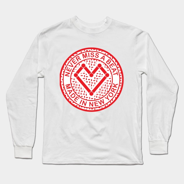 New York City's Heart (RED) Long Sleeve T-Shirt by Michael Tutko